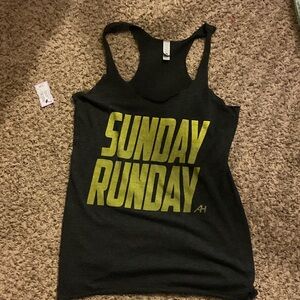 Next Level Apparel Black Tank Top with Yellow Graphic
